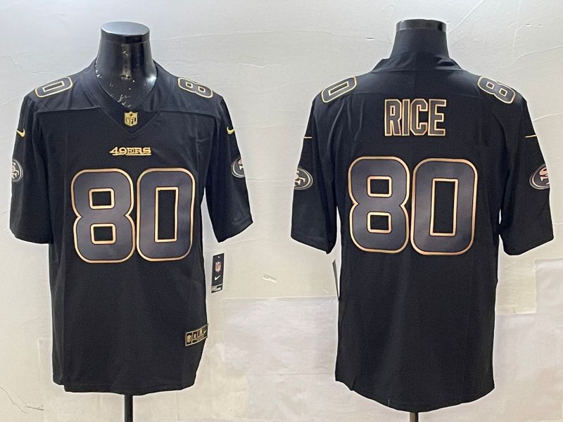 Men San Francisco 49ers #80 Rice Black Gold 2025 Nike Limited NFL Jersey style 1->san francisco 49ers->NFL Jersey
